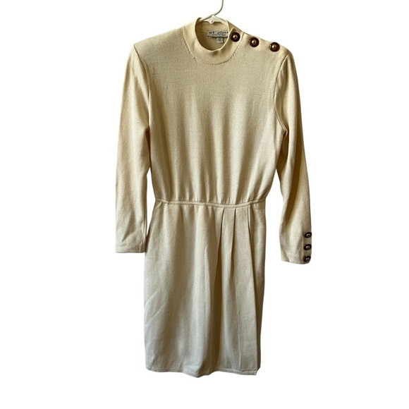 SOLD ST JOHN MARIE GRAY VTG DRESS SANTANA KNIT CAREERCORP HOLIDAY CLASSIC 6 - Picture 1 of 12